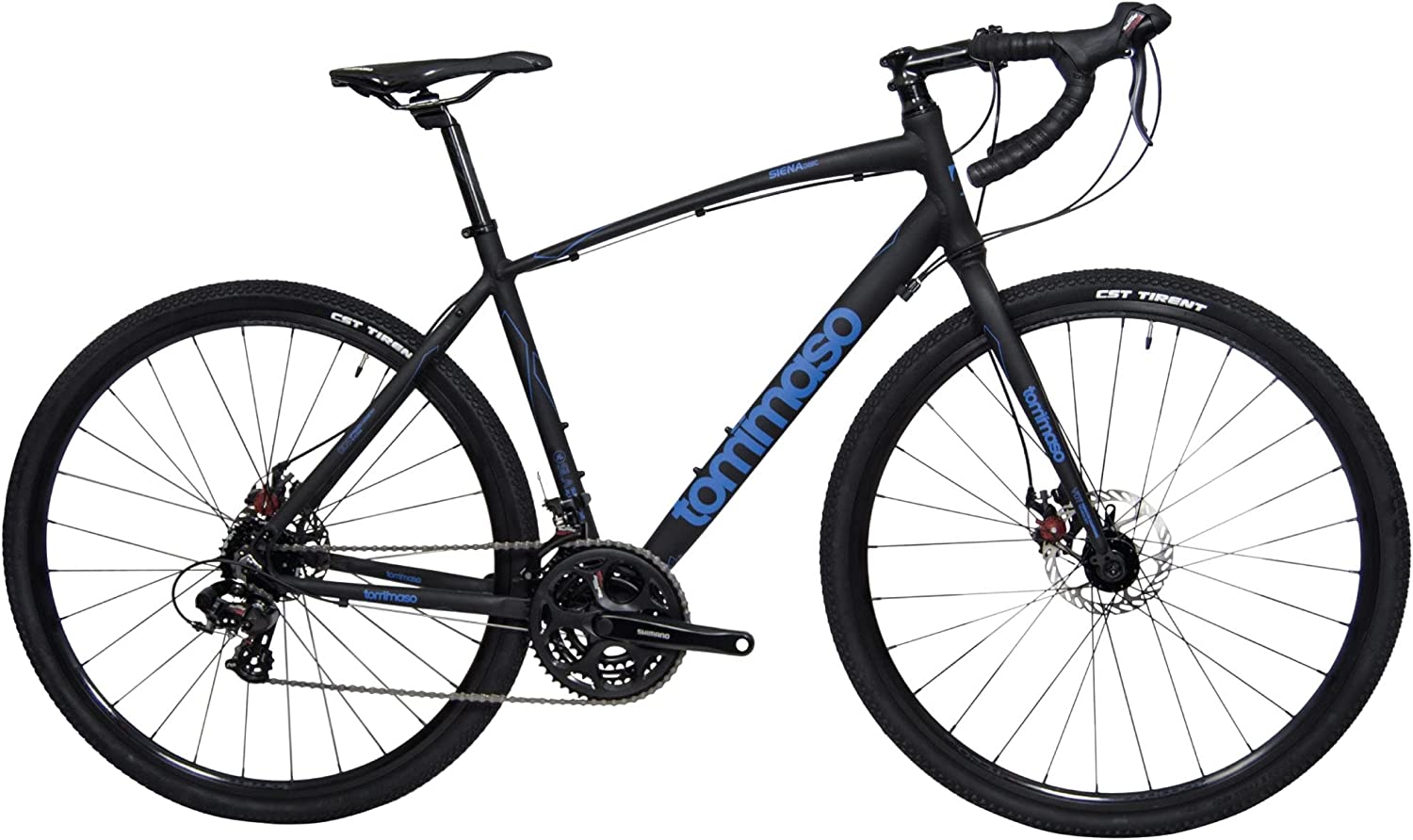 Tommaso Siena Gravel Bike, Shimano Tourney Adventure Bike with Disc Brakes, Extra Wide Tires, Perfect for Road Or Dirt Touring