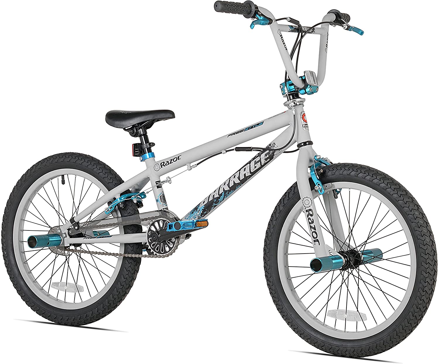Razor Barrage BMX:Freestyle Bike, 20-Inch, Grey:Blue