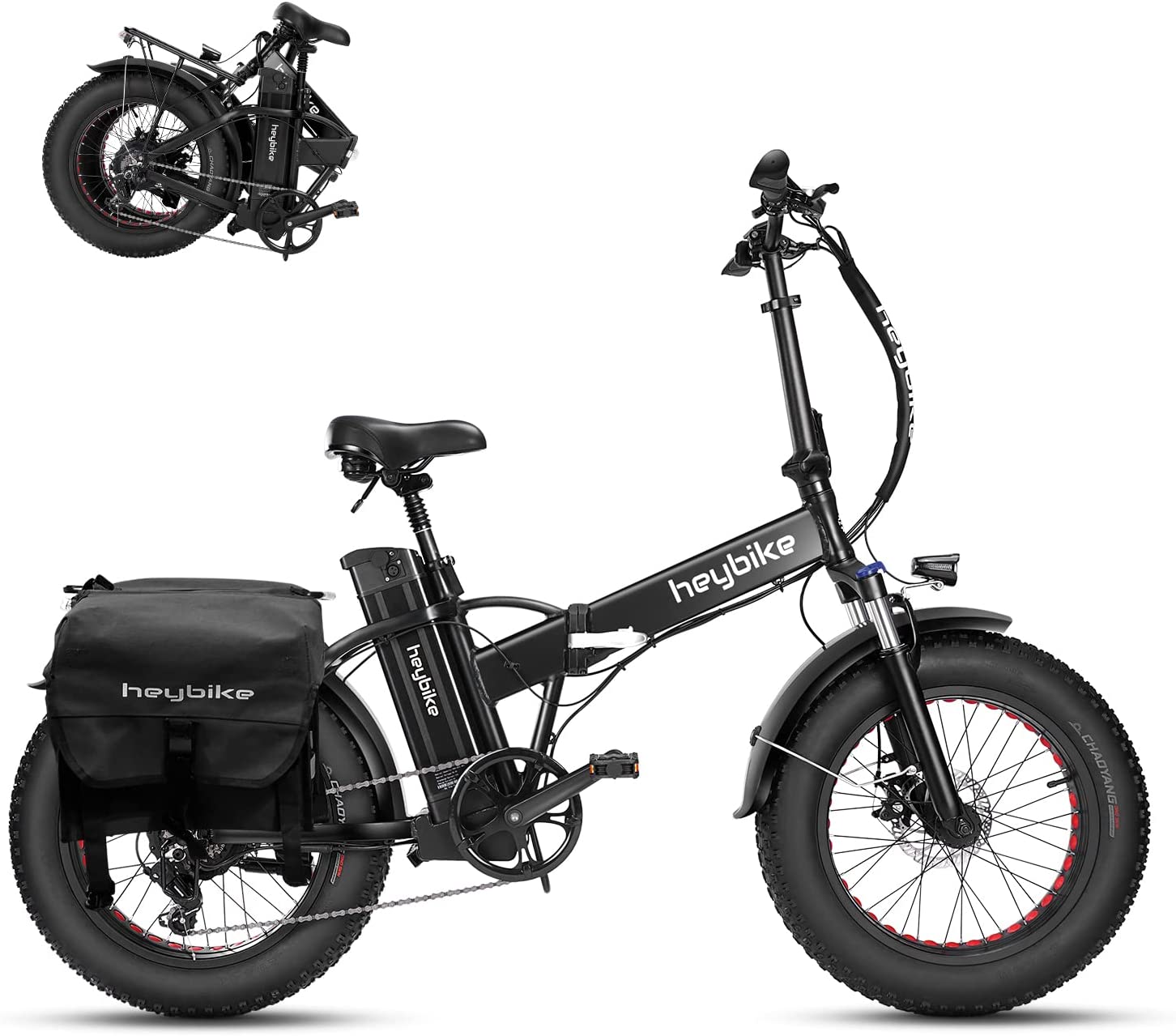 Heybike Mars Electric Bike Foldable 20 x 4.0 Fat Tire Electric Bicycle with 500W Motor