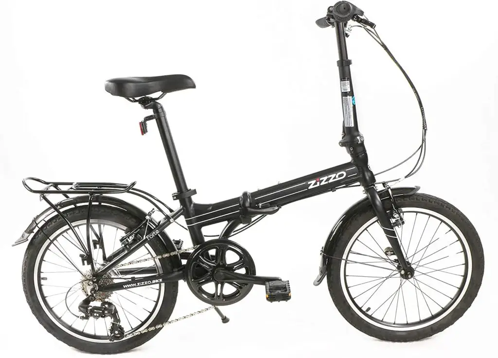 ZiZZO-Forte-Heavy-Duty-29-lb-Folding-Bike-Lightweight-Aluminum-Frame-Genuine-Shimano-7-Speed-20-Inch-Folding-Bike-wit