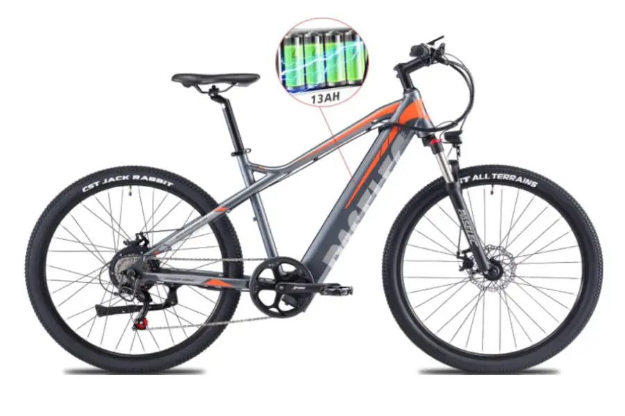 PASELEC 500W Blk-orange Electric Mountain Bike - Best 500 Watt Electric Bike