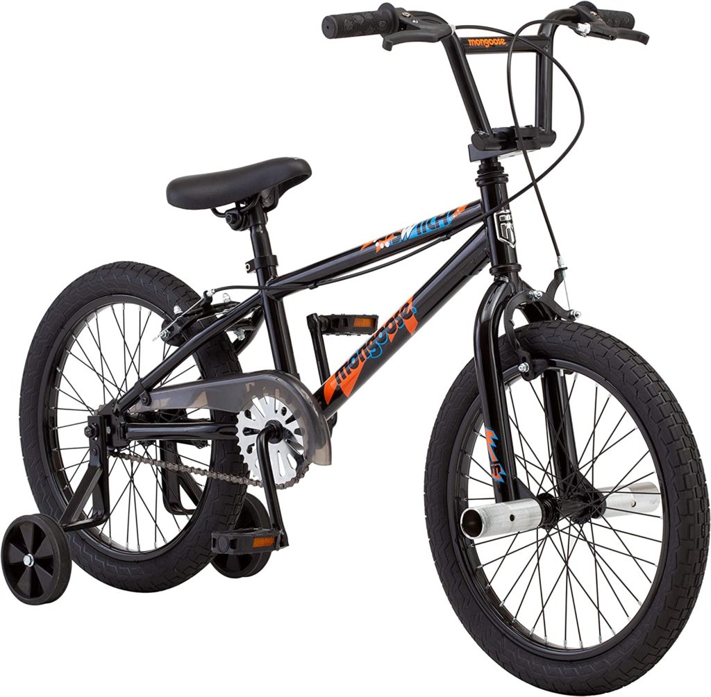 Mongoose-Switch-BMX-Bike-for-Kids-18-Inch-Wheels-Includes-Removable-Training-Wheels-Black