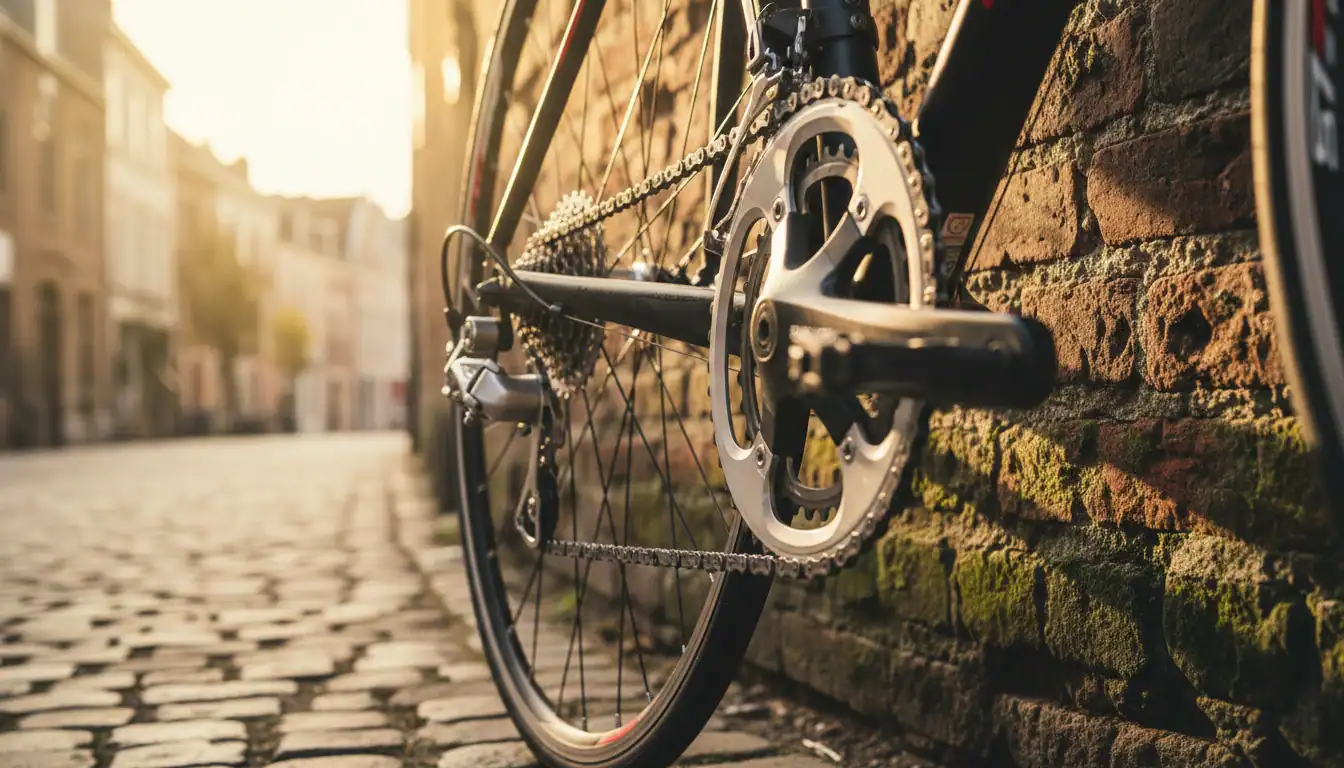 Shimano Claris groupset components on an entry-level road bike