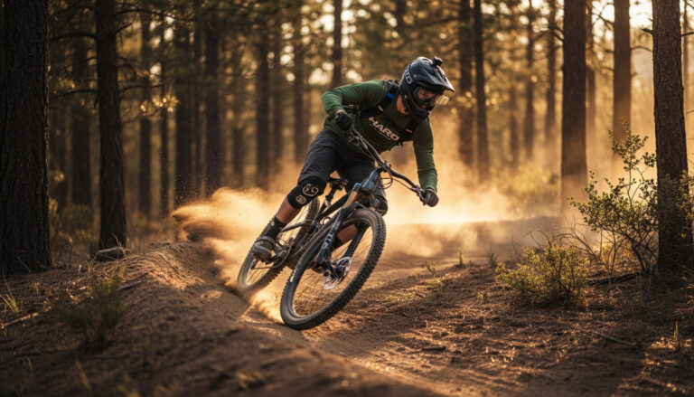 Haro mountain bike on singletrack trail